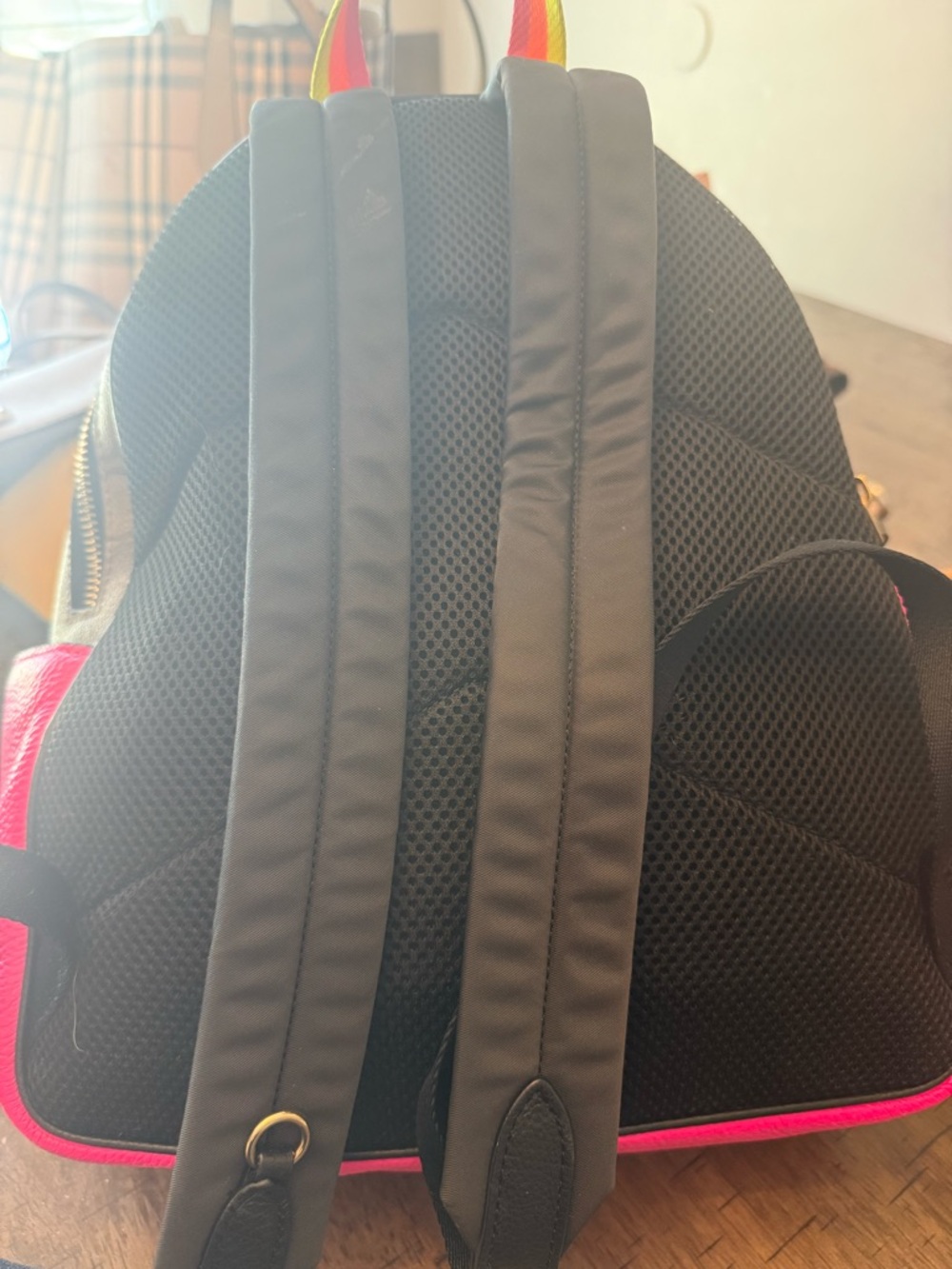 Coach Brown Signature Canvas Backpack with Hot Pink Accents - Picture 4 of 5